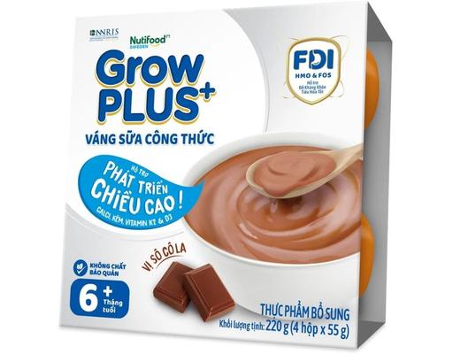 Váng Sữa Grow Plus+ Vị Socola 55gx4 Nutifood