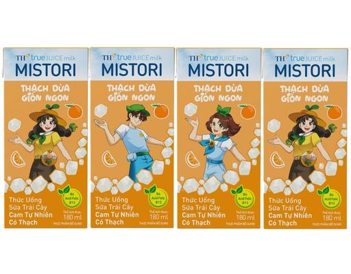 Sữa Trái Cây Thạch Mistori Hương Cam 180mlx4 TH