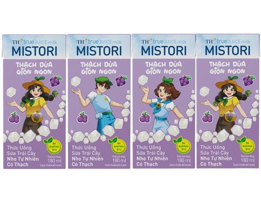Sữa Trái Cây Thạch Mistori Hương Nho 180mlx4 TH