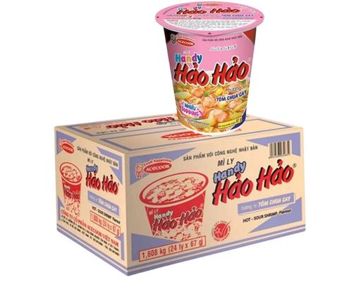 Thùng 24 Ly Mì Handy Hảo Hảo Tôm Chua Cay 67g - 02934037 ACECOOK