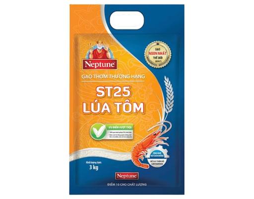 Gạo Thơm Thượng Hạng ST25 Lúa Tôm 3kg Neptune