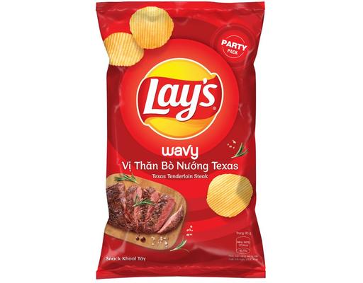 Snack Khoai Tây Wavy Vị Thăn Bò Nướng Texas 95g/90g Lay's