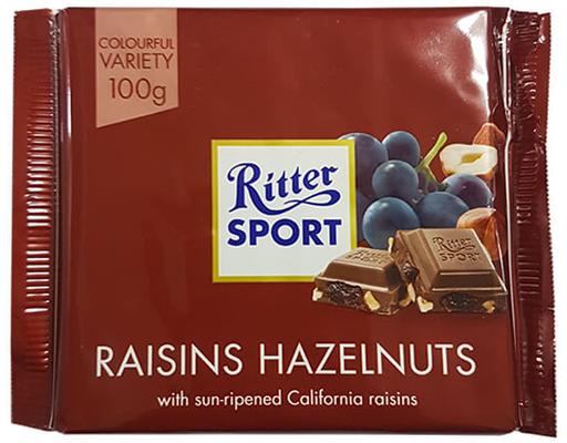 Socola Sữa Nhân Nho Khô & Hạt Dẻ 100g Ritter Sport