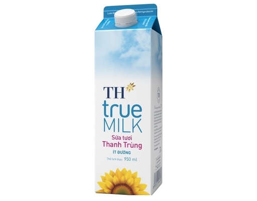 Sữa Thanh Trùng Ít Đường 950ml TH True Milk