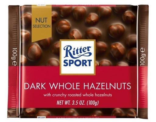 Kẹo Socola Đen Nhân Hạt Dẻ 100g Ritter Sport