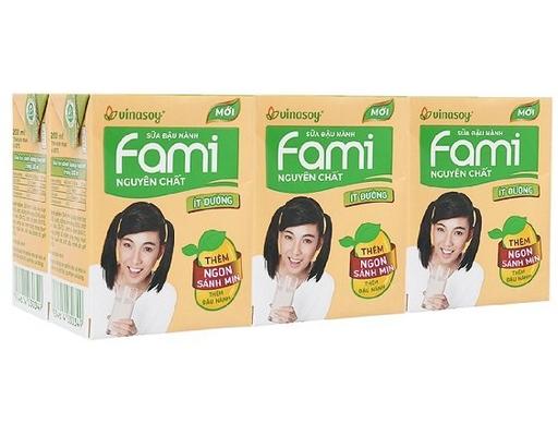 Lốc 6 Hộp Sữa Đậu Nành Nguyên Chất Ít Đường 200ml Fami