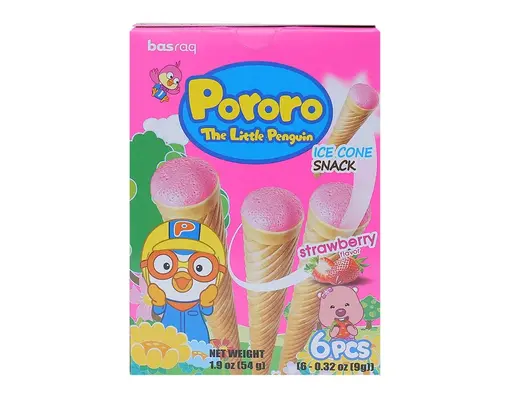 Bánh Kem Ốc Quế Pororo Vị Dâu 54g Basraq