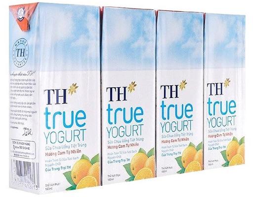 Lốc 4 Hộp Sữa Chua Uống Tiệt Trùng Top Kid Hương Cam - 4 x 180ml TH True Yogurt