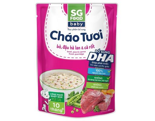 Cháo Tươi Baby Bò Đậu Hà Lan Cà Rốt 240g Sài Gòn Food