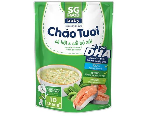 Cháo Tươi Baby Cá Hồi Cải Bó Xôi 240g Sài Gòn Food