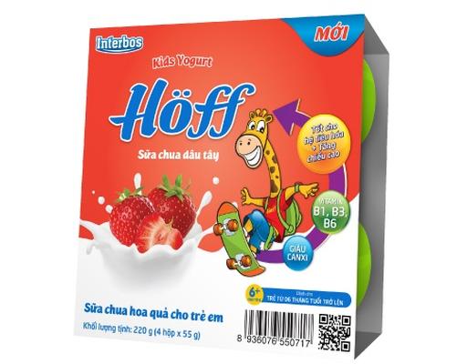 Lốc 4 Sữa Chua Hoa Quả Vị Dâu Tây - 4 x 55g Hoff