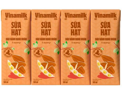 Lốc 4 Hộp Sữa Đậu Nành Hạnh Nhân Vinamilk 180ml Vinamilk