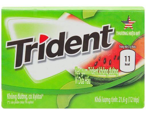 Kẹo Gum Không Đường Hương Dưa Tổng Hợp 21.6 g Trident
