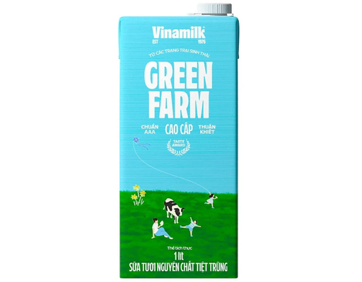 Sữa Tươi Tiệt Trùng Vinamilk Green Farm Không Đường Hộp 1L Vinamilk