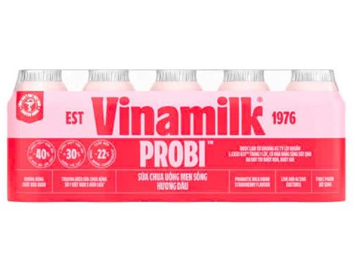 Lốc 5 Hộp Sữa Chua Uống Men Sống Probi Vị Dâu 65ml Vinamilk