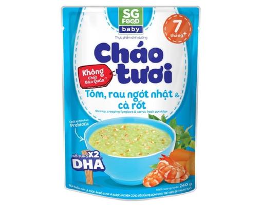 Cháo Tươi Baby Tôm Rau Ngót Nhật Cà Rốt 240g Sài Gòn Food