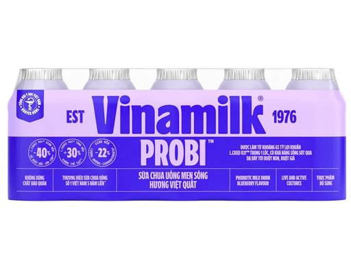 Lốc 5 Hộp Sữa Chua Uống Men Sống Probi Vị Việt Quất 65ml Vinamilk