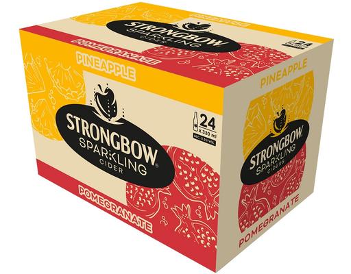 Thùng 24 Chai Nước Táo Lên Men Vị Thơm Lựu 330ml Strongbow