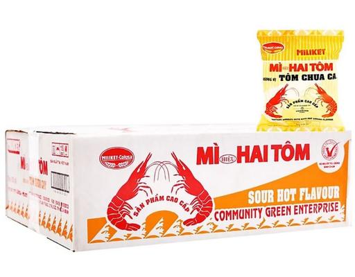 Thùng 30 Gói Mì Miliket Hai Tôm Vị Chua Cay Gói 75G - 01928518 Miliket