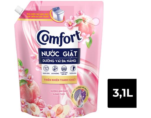 Nước Giặt Thiên Nhiên Thanh Khiết Hương Anh Đào Và Đào Tươi 3.1L Comfort