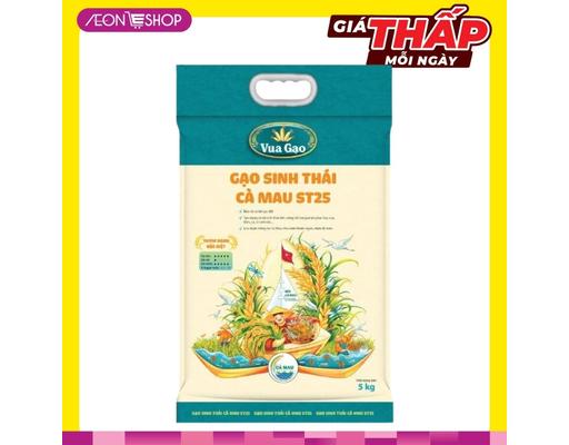 Vua Gạo Gạo Sinh Thái Cà Mau ST25 5kg Mua 01 Tặng 01 Nui Gạo Lứt 210G CHỈ ÁP DỤNG TẠI AEON TÂN PHÚ & AEON LONG BIÊN.