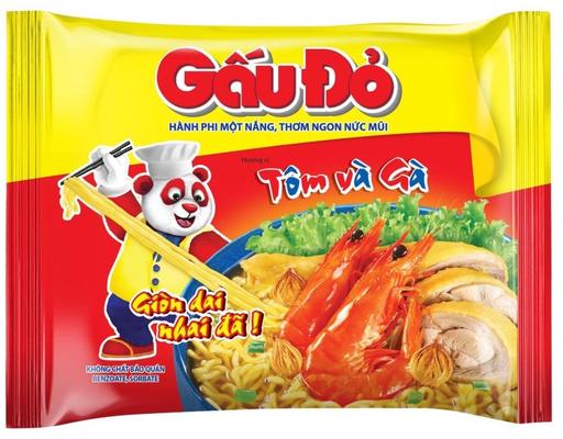 Mì Tôm Gà Hành Phi Gấu Đỏ Gói 64G Gấu Đỏ