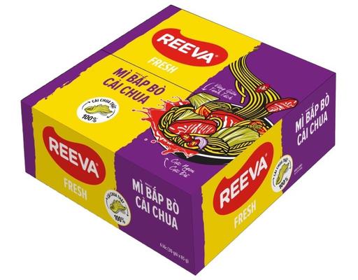Thùng 30 Gói Mì Reeva Fresh Vị Bắp Bò Cải Chua Gói 85g Reeva