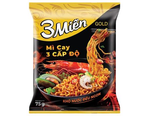 Mì 3 Miền Gold Cay 3 Cấp Độ Gói 75G 3 Miền