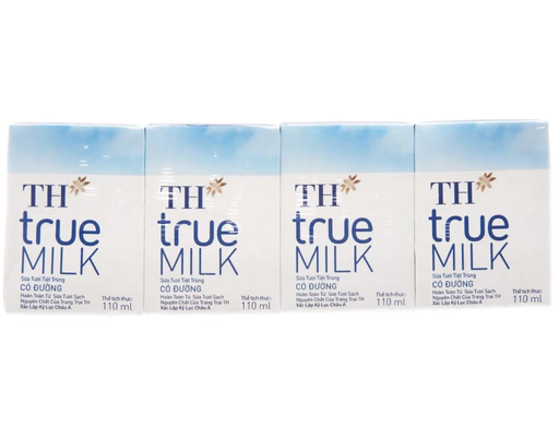 Lốc 4 Hộp Sữa Tươi Tiệt Trùng Có Đường Th True Milk 110ml TH True Milk