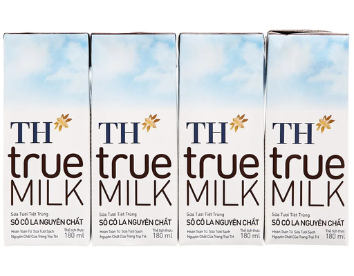 Lốc 4 Hộp Sữa Tươi Tiệt Trùng Socola Th True Milk 180ml TH True Milk