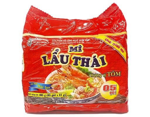 Thùng 6 Lốc 5 Gói Mì Acecook Lẩu Thái Tôm Gói 81g ACECOOK