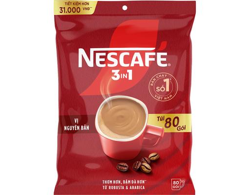 Cà Phê Hòa Tan Vị Nguyên Bản 3in1 - 80 Gói x 16g Nescafé