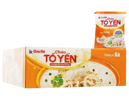 Thùng 30 Gói Cháo Tổ Yến Gấu Đỏ Vị Thịt Gà Gói 50g Gấu Đỏ