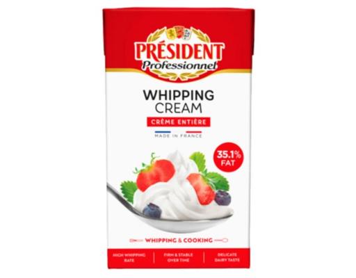 Kem Whipping Cream 35.1% Béo President 1 Lít Tốt Lành