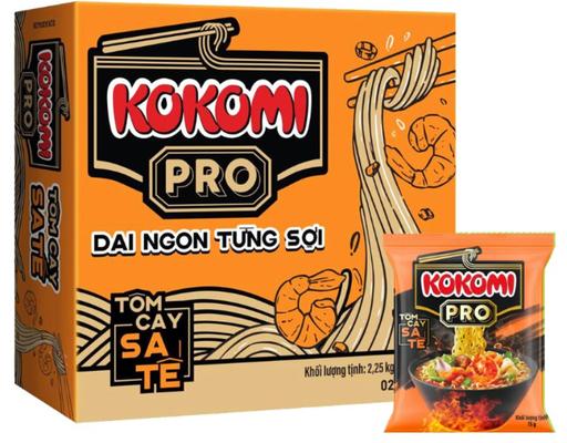 Thùng 30 Gói Mì Pro Tôm Cay Sa Tế 75g - 10121757 Kokomi