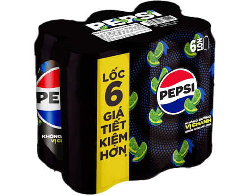 Lốc 6 Lon Zero Calo Chanh Sleek 320ml Pepsi