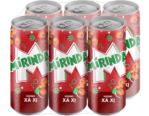 Lốc 6 Nước Giải Khát Hương Xá Xị Lon 320ml Mirinda