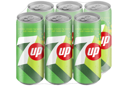 Lốc 6 Lon Nước Giải Khát Hương Chanh 320ml 7Up