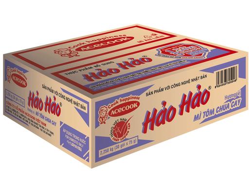 Thùng 30 Gói Mì Hảo Hảo Tôm Chua Cay 75g - 01056228 ACECOOK