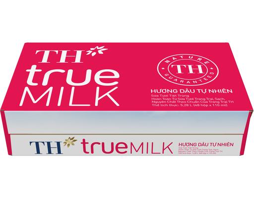 Thùng 48 Hộp Sữa Tươi Tiệt Trùng Th True Milk Hương Dâu 110ml TH True Milk