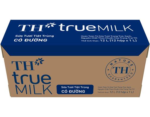 Thùng 12 Hộp Sữa Tươi Tiệt Trùng Th True Milk Có Đường 1L TH True Milk