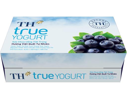Thùng 48 Hộp Sữa Chua Uống Tiệt Trùng Th True Yogurt Hương Việt Quất 180ml TH True Milk