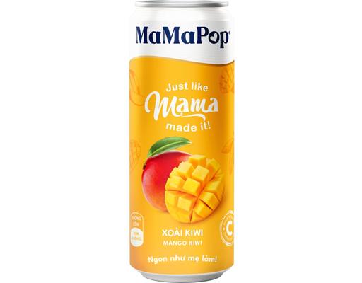 Nước Trái Cây Sparkling Vị Xoài Kiwi 330ml MaMaPop