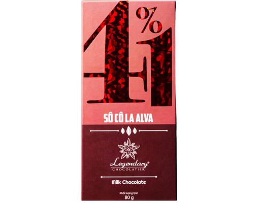 Sôcôla Sữa Không Đường Alva 41% Cacao 80g Legendary