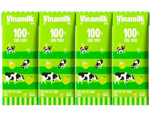 Lốc 4 Hộp Sữa Tươi Tiệt Trùng Vinamilk Vị Dừa 180ml Vinamilk