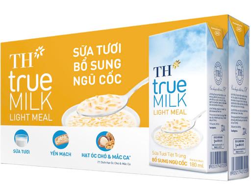 Lốc 4 Hộp Sữa Tươi Tiệt Trùng Ngũ Cốc Th True Milk Light Meal 180ml TH