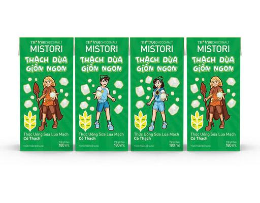 Lốc 4 Hộp Sữa Lúa Mạch Có Thạch Th True Chocomalt Mistori 180ml TH