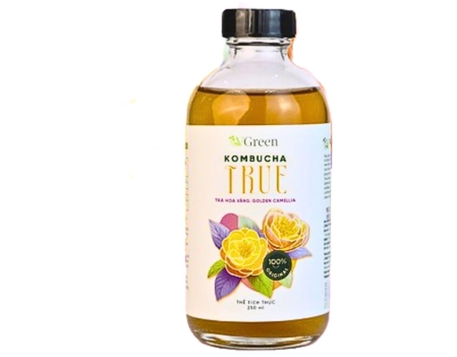 Trà Kombucha True Hoa Vàng 330ml Vgreen