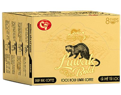 Hộp 8 Gói Cà Phê Túi Lọc Luwak Bold 10g Con Chồn Vàng
