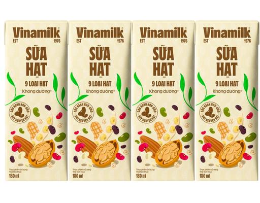 Lốc 4 Hộp Sữa Hạt 9 Loại Hạt Vinamilk Không Đường 180ml Vinamilk